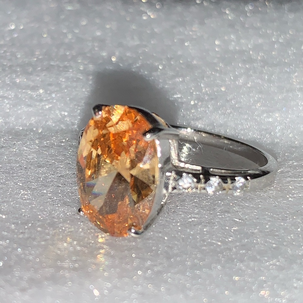 Citrine stone with CZ accents